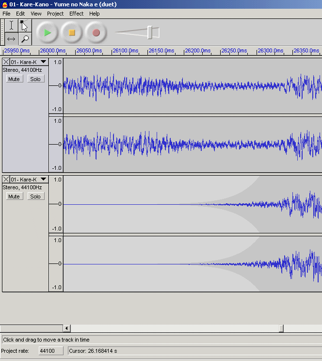 Audacity - Overlapping waves