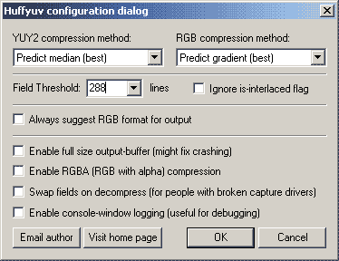 HuffYUV Config