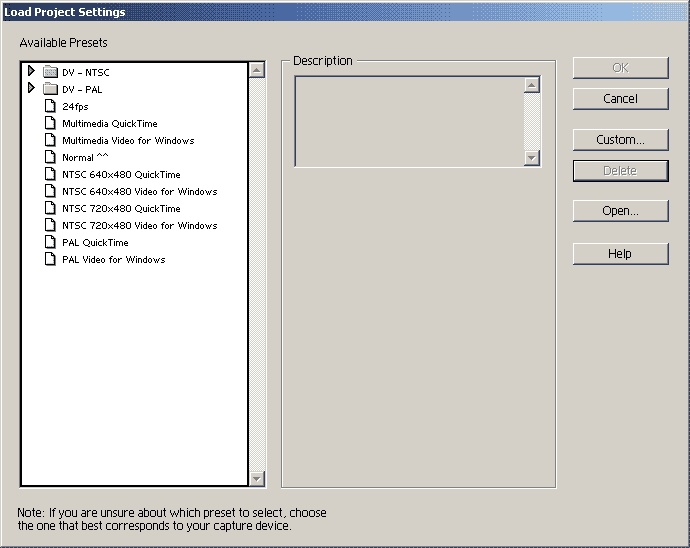 Premiere 6 Custom Settings