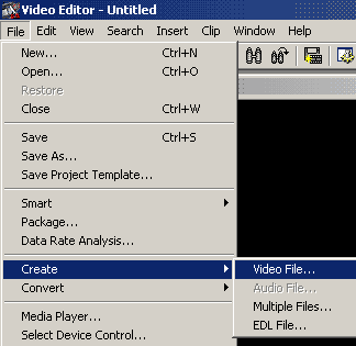 File> Create > Video File...