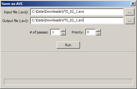 Encoding with avs2avi