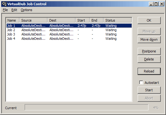 VDub Job Control