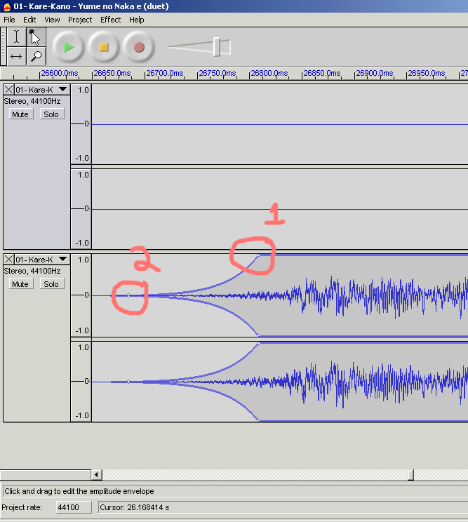 Audacity - Envelope points